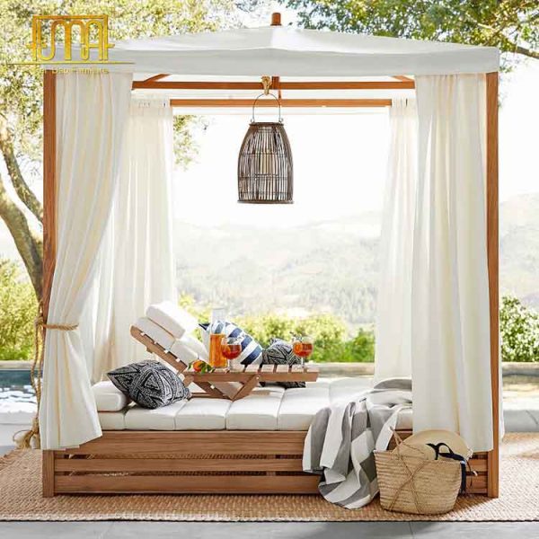 Teak daybed with canopy