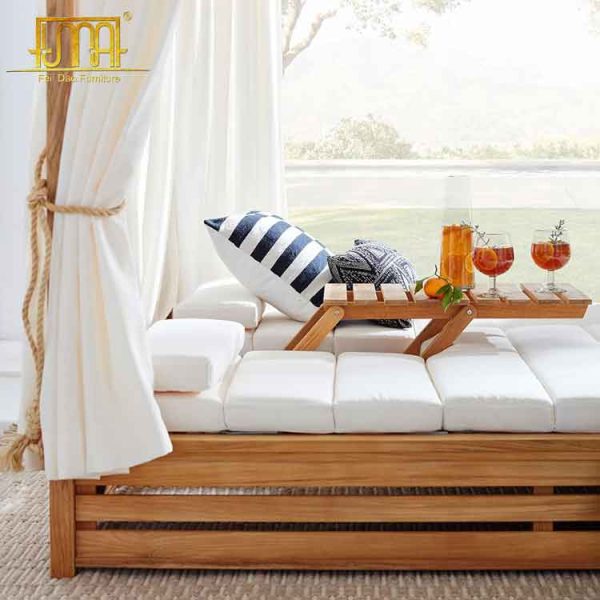 Teak daybed with canopy