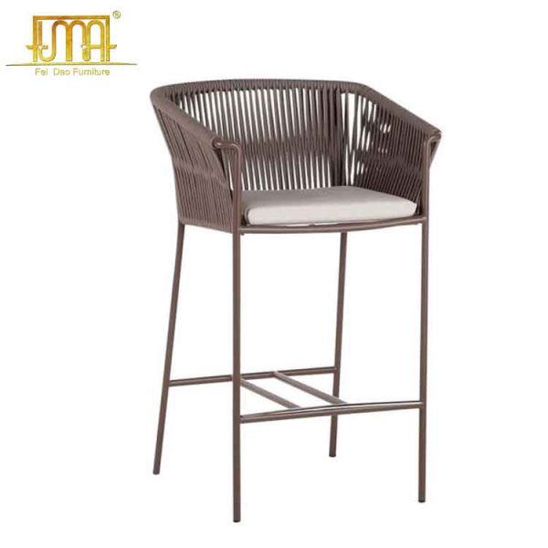 Wicker outdoor bar stools