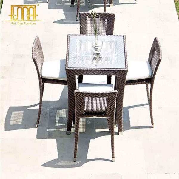 Outdoor table and stools