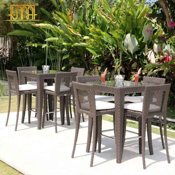 Outdoor table and stools