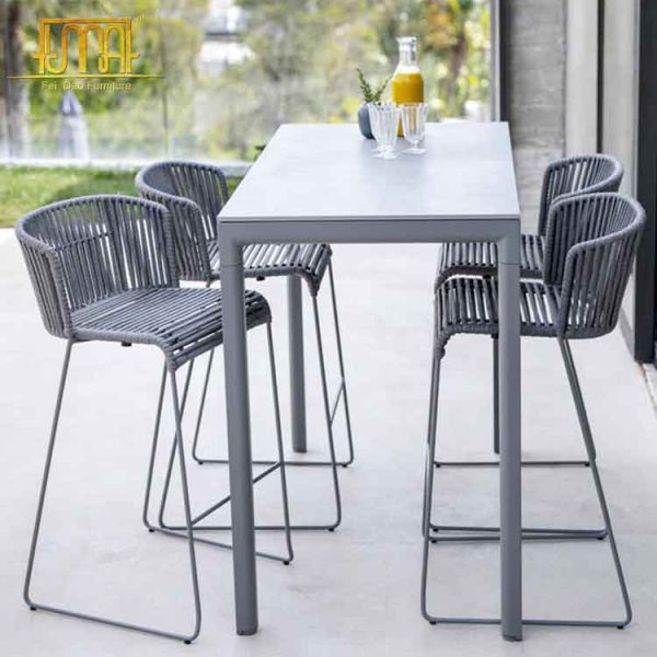 Metal outdoor bar stool