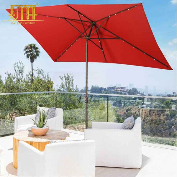 Rectangular Lighted Market Umbrella