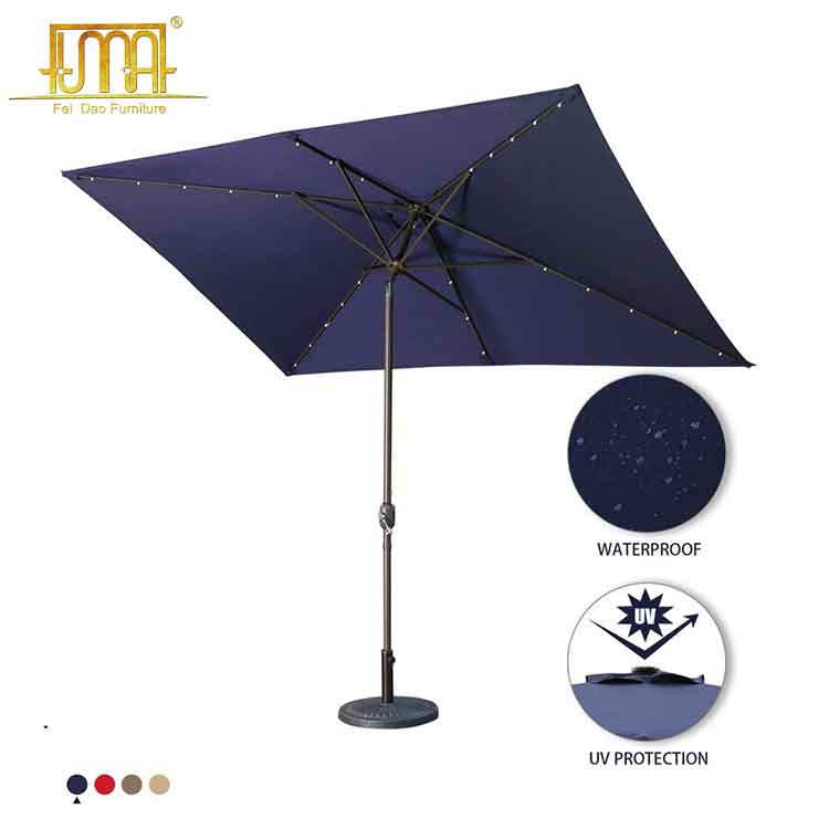 Rectangular Lighted Market Umbrella