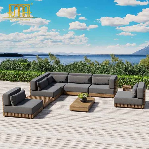 Teak outdoor sofa set