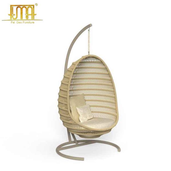 Hanging wicker egg chair