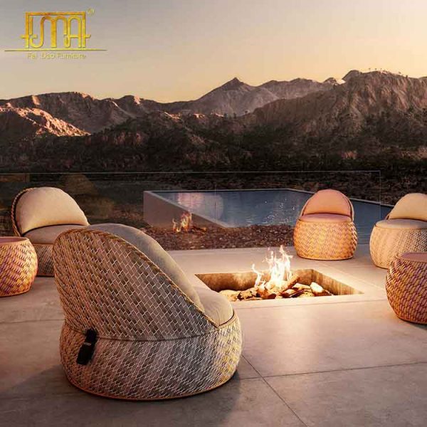 Outdoor chair ottomans