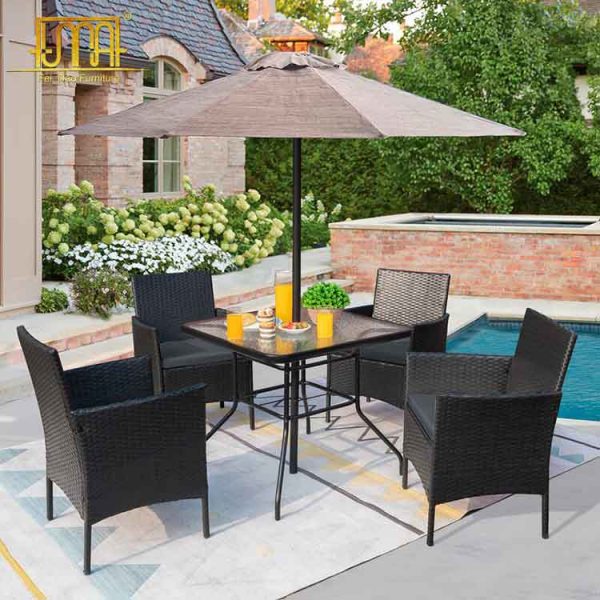 Black patio dining set