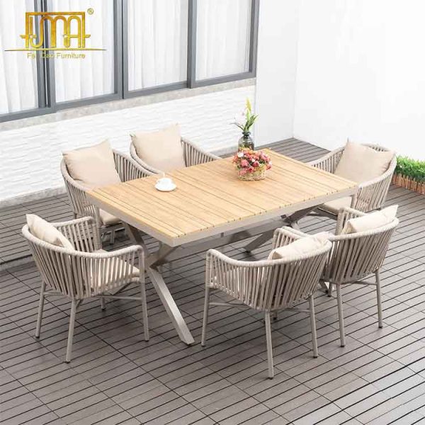 Wooden outdoor dining set