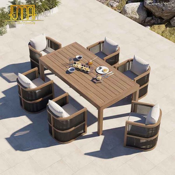 Wooden patio dining set