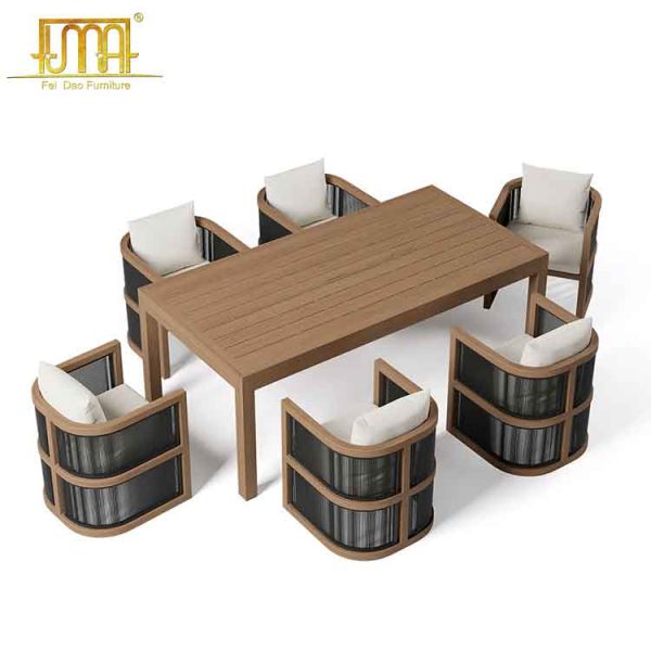 Wooden patio dining set