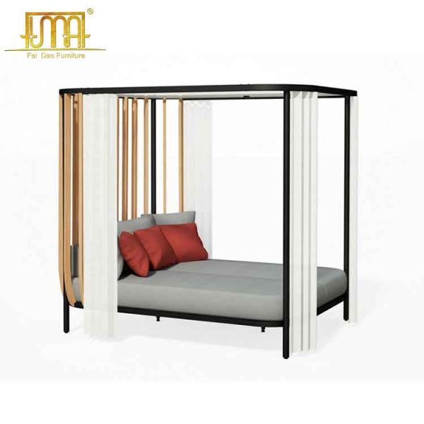 Teak outdoor daybed with canopy