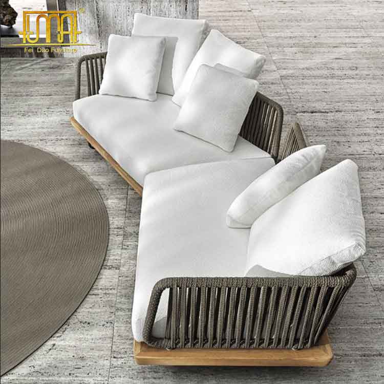 Outdoor Sofa Cushion Set Teak Wood Board - Feidao Furniture