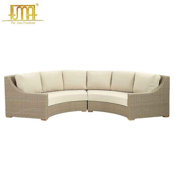 Curved outdoor sofa