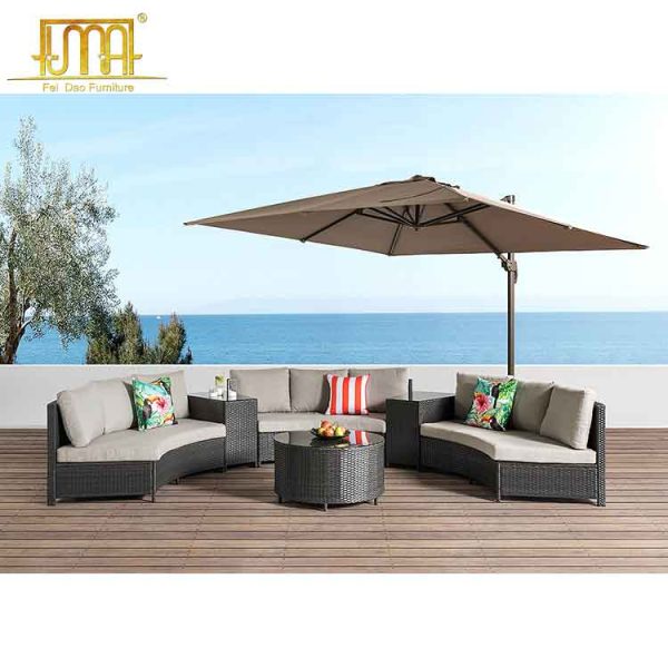 Outdoor patio wicker rattan sofa