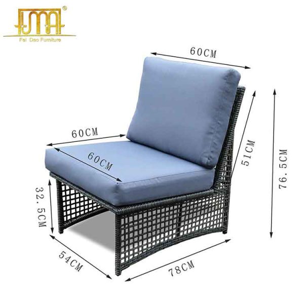 Outdoor aluminum sectional sofa