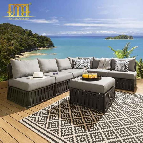 Rattan corner sofa