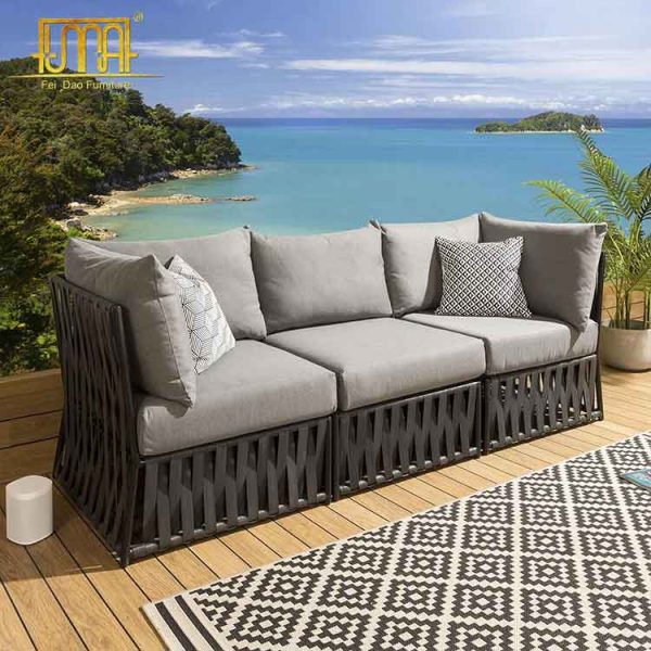 Rattan corner sofa