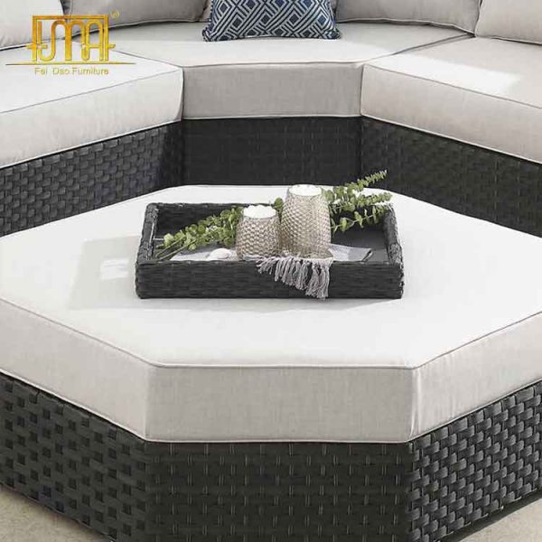 Rattan sectional sofa