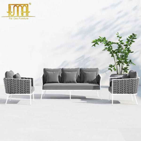 3-piece rattan outdoor sectional sofa set