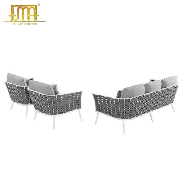 3-piece rattan outdoor sectional sofa set