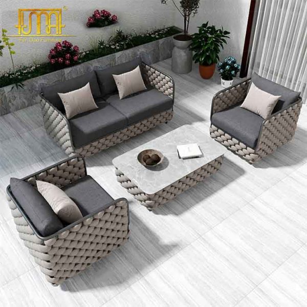 Aluminum Rope Outdoor Sofa