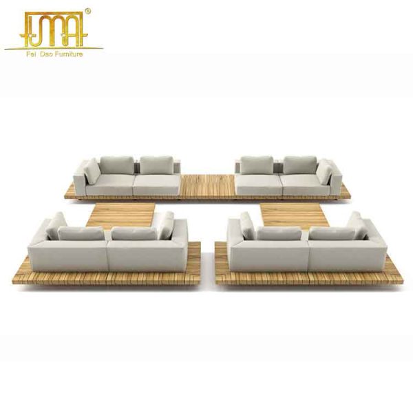 Teak outdoor sectional sofa