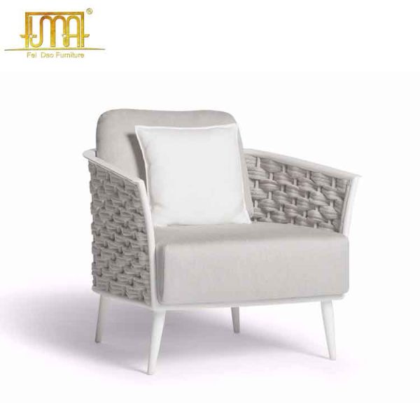 White rattan sofa