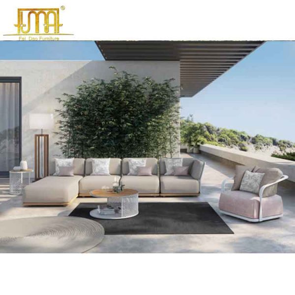 Modern teak sofa