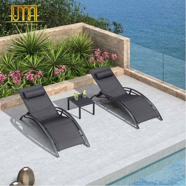 Reclining Chaise Lounge Set