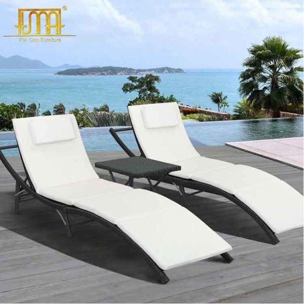 Black sunloungers