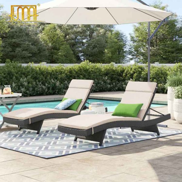Modern outdoor sun lounger
