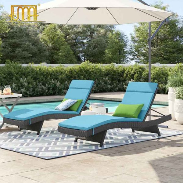 Modern outdoor sun lounger