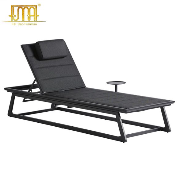 Outdoor Chaise Lounge with Tray