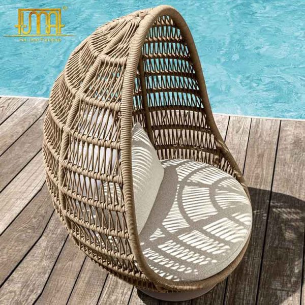 Nautical rope egg chair