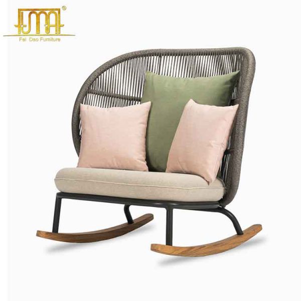 Outdoor wood rocker chair