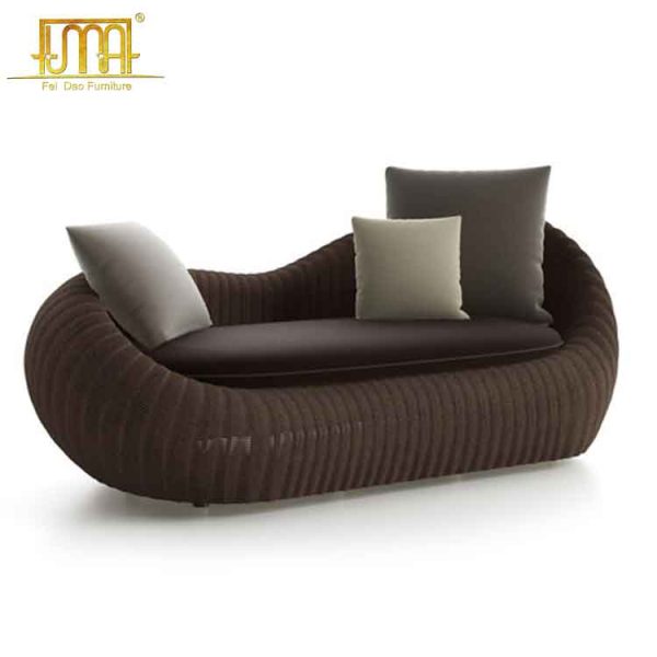 Brown rattan sofa