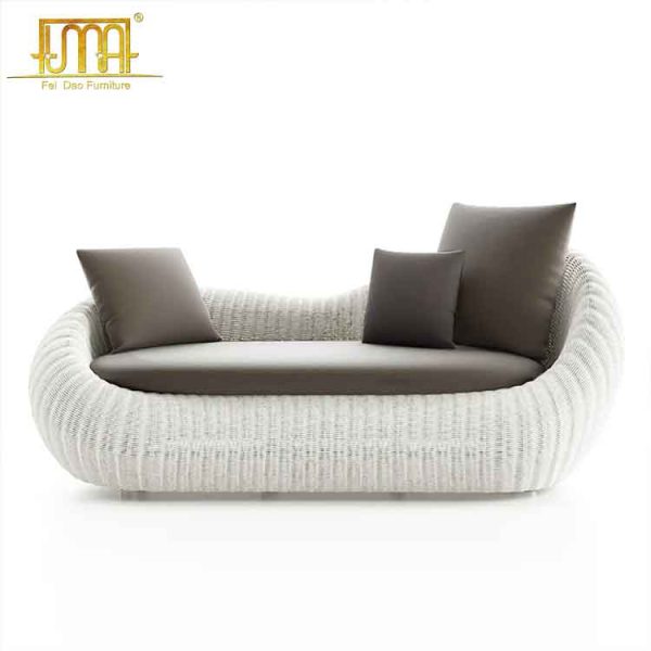 White rattan sofas