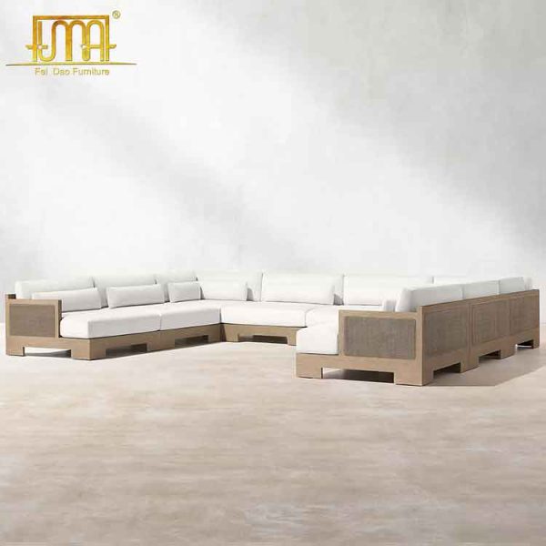 Teak sectional outdoor sofa