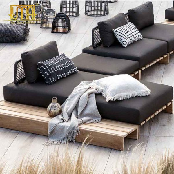 Modern teak outdoor sofas