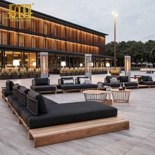 Modern teak outdoor sofas