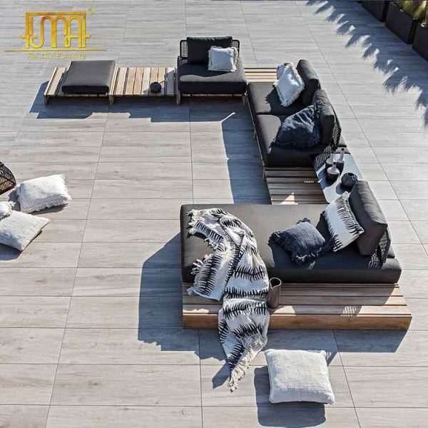 Outdoor Wood Sectional Sofa