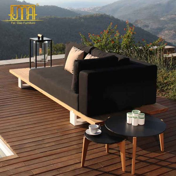 Black outdoor sofa