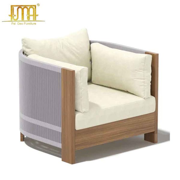 Teak wood outdoor sofa