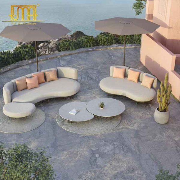 Aluminum patio furniture sofa