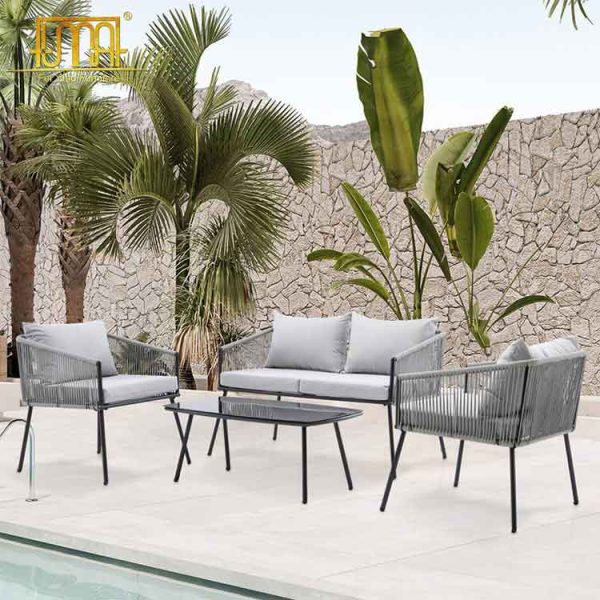 Black aluminum outdoor sofas