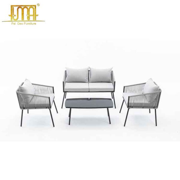 Black aluminum outdoor sofas