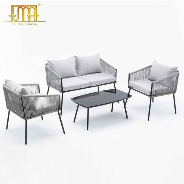 Black aluminum outdoor sofas