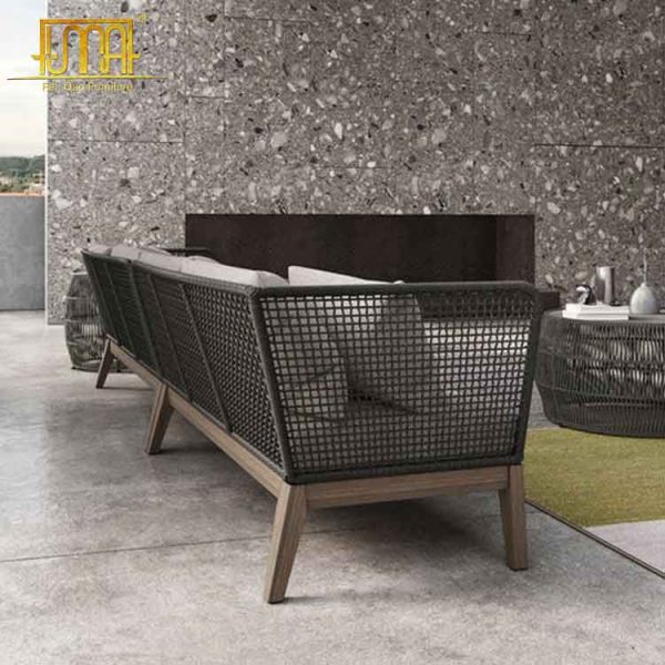 Black wicker outdoor sofa