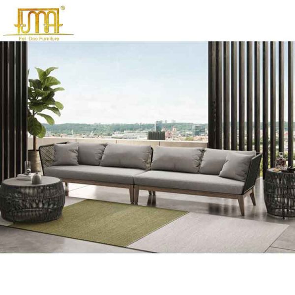 Black wicker outdoor sofa